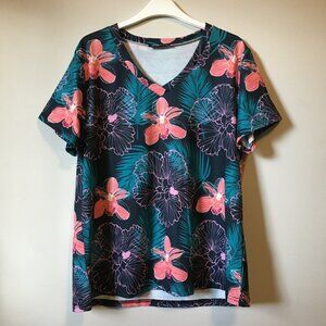 Izuria Tropical Getaway Short Sleeve V-Neck Tee